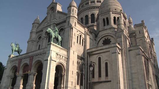 巴黎圣心大教堂视频素材模板下载