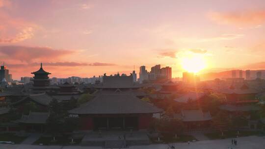 大同华严寺日落