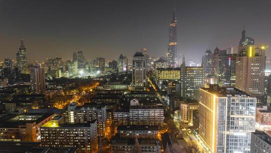 南京全景紫峰日转夜延时视频素材模板下载