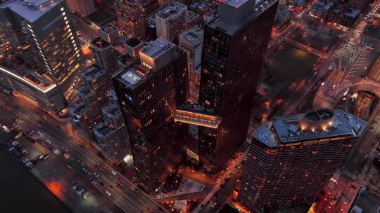 城市航拍美国铜业大厦纽约曼哈顿摩天大楼
