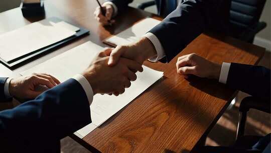 商务人士办公室握手合作