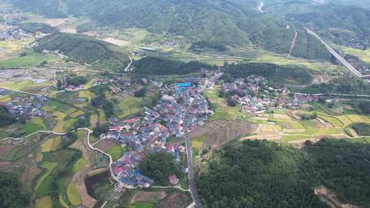 山川丘陵农乡村田园航拍