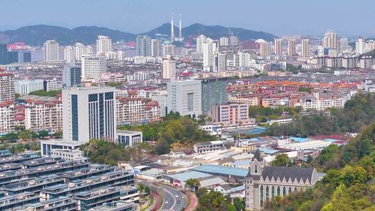 浙江省台州市椒江区航拍城市高楼大厦风景风