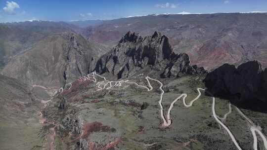 西藏昌都丁青县孜珠寺高山自然风光航拍