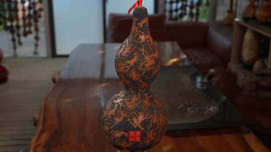 云南非遗胡芦雕绘精美成品展示4K