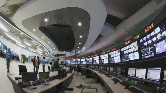 电视台播出监看机房 延时拍摄素材