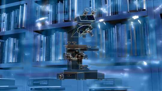 科技风显微镜3D渲染素材