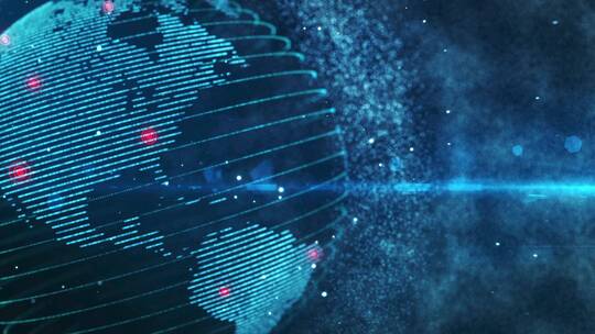 蓝色光线地球粒子互联网科技公司发布会