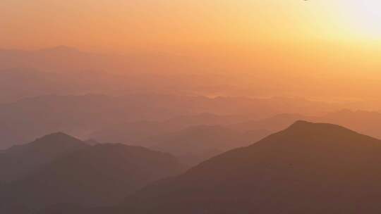 杭州临安大明山牵牛岗群山日落风景