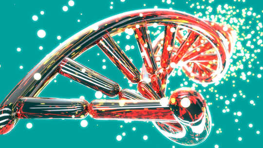 4KDNA链的抽象医学动画