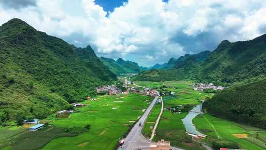 4K航拍广西河池马山县自然美景