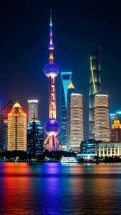 上海陆家嘴东方明珠夜景