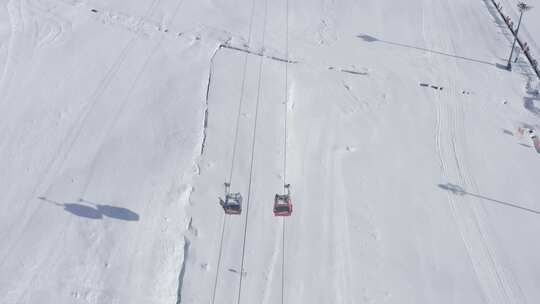 航拍吉林省长白山国际滑雪场冬季风光