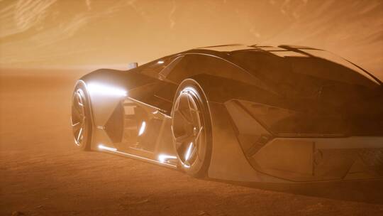 沙漠中的超级跑车视频素材模板下载