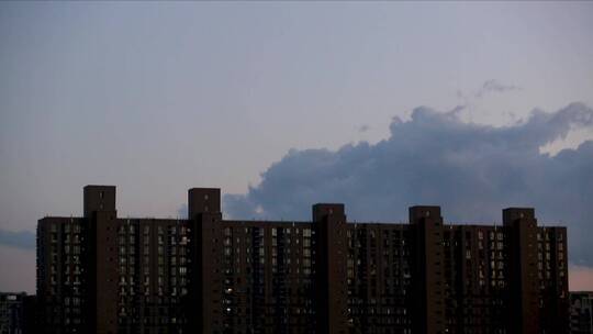 风 云 延时 天空 蓝天 晚霞 落日 楼宇