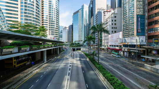 【4K超清】香港中环马路车流量延时