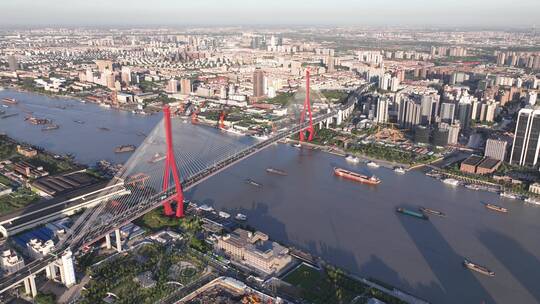 杨浦大桥环绕延时空镜视频素材模板下载