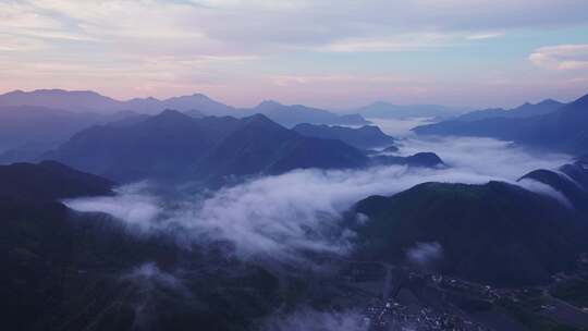 杭州富阳山川与云海航拍