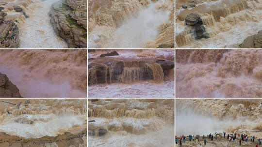 壶口瀑布 黄河奔腾 泥沙河流 气势磅礴