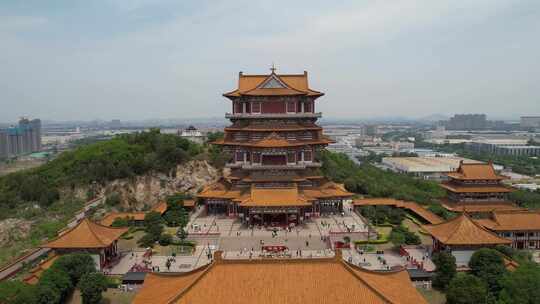 徐州宝莲寺风光航拍素材