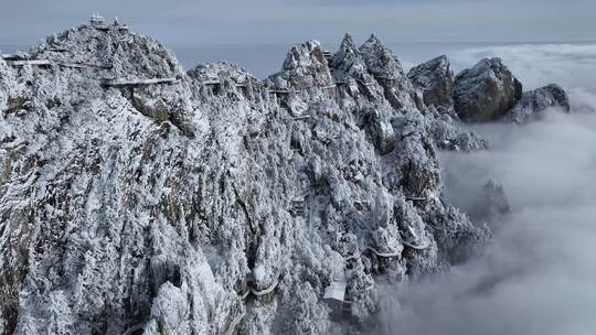 洛阳老君山大雪云海航拍