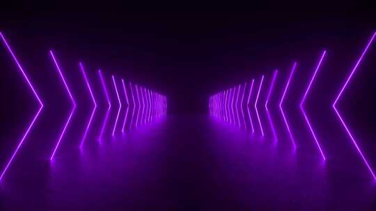 暗室中的紫光隧道视频素材模板下载