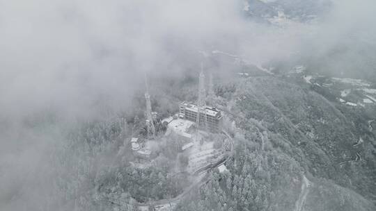 航拍冬天雪景