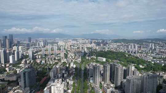 福建福州城市大景蓝天白云航拍