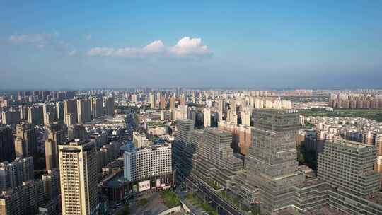 江苏宿迁城市风光建筑高楼航拍视频素材模板下载