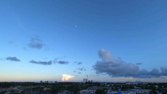 白天到黑夜云彩变化延时景观