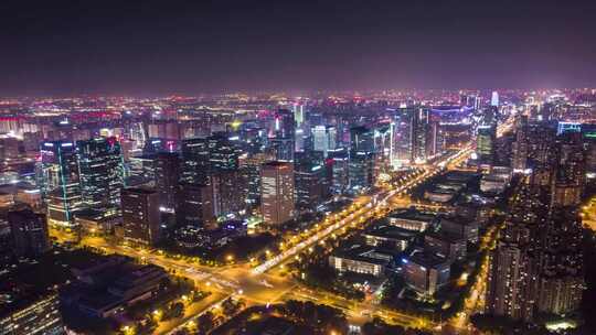 城市拥堵车流夜景