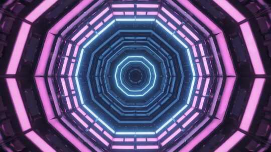 科幻风格霓虹隧道