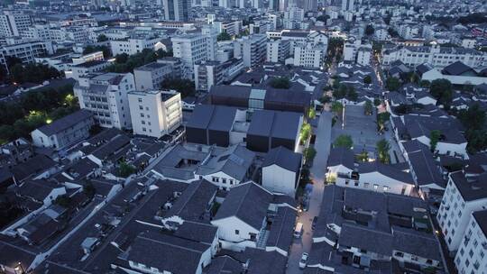 绍兴越城区居住区建筑群夜景