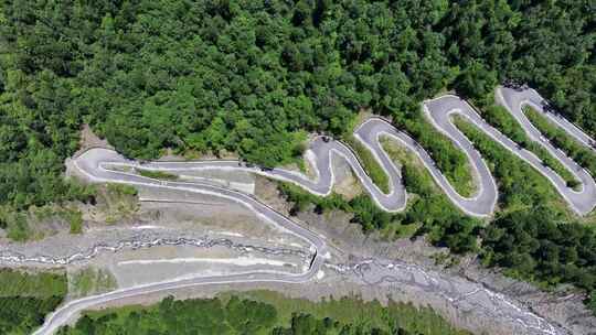 航拍四川独库公路宝康线高山森林风光