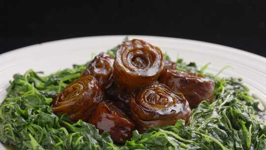 草头圈子上海菜本帮菜草头猪大肠美食特写