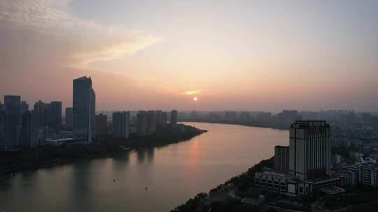 广东惠州合江日出航拍