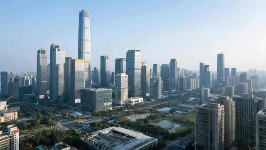 城市CBD高楼建筑群全景