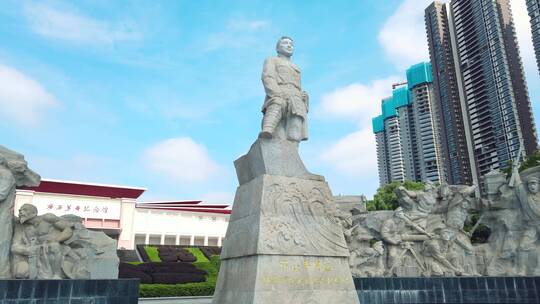 广西革命纪念馆雕塑视频素材模板下载