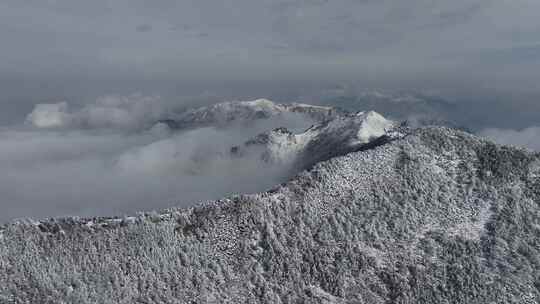 秦岭朱雀国家森林公园（冰晶顶）雪景航拍