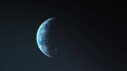 宇宙中的蓝色星球-地球自转视频素材模板下载