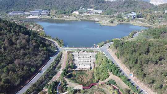 武汉江汉区九峰水库航拍