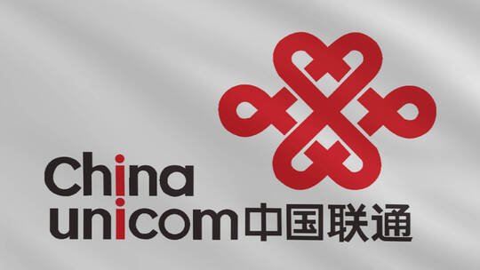 中国联通旗帜标志logo带通道视频素材模板下载