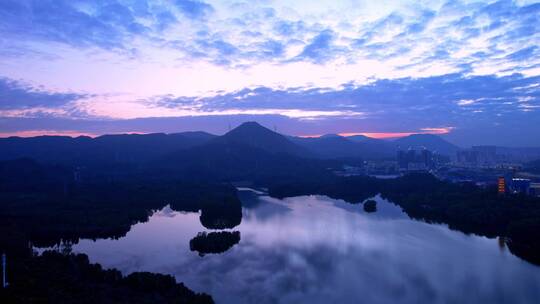 霞光深圳坪山大山陂水库风光A