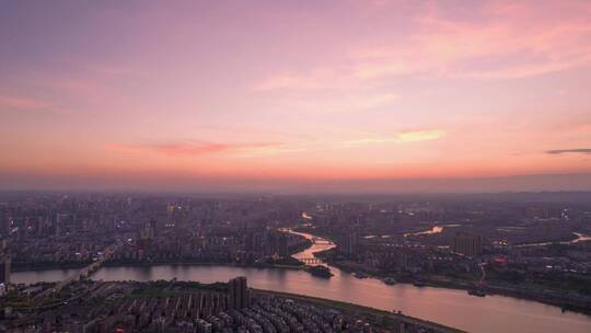 湖南省衡阳市城市夜景延时摄影