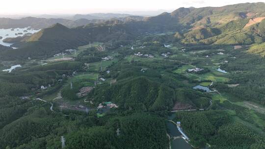 航拍广东江门千岛湖绿水青山视频素材模板下载