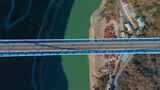 航拍丽江虎跳峡金沙江大桥高清在线视频素材下载