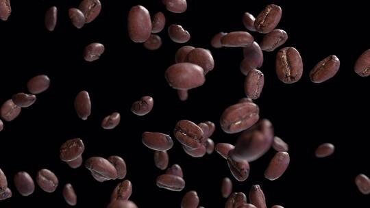 咖啡美食唯美饮料咖啡豆咖啡落下高速4K视频素材模板下载