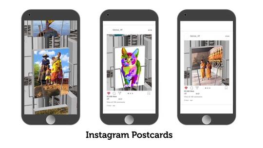 手机模型展示Instagram明信片假期照片展示AE模板