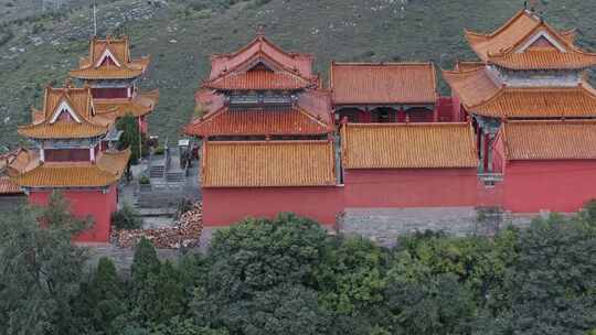 航拍洛阳偃师牛心山洪江寺