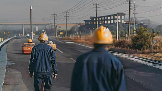 工地建筑工人背影